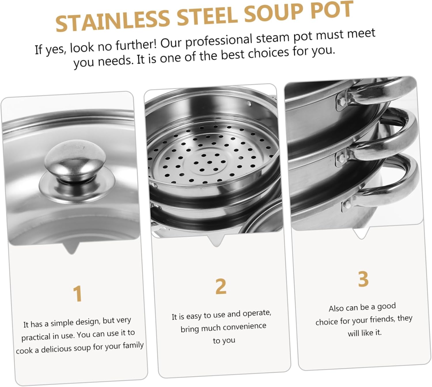 Versatile Stock Pot with Steamer Basket for Cooking Pasta More