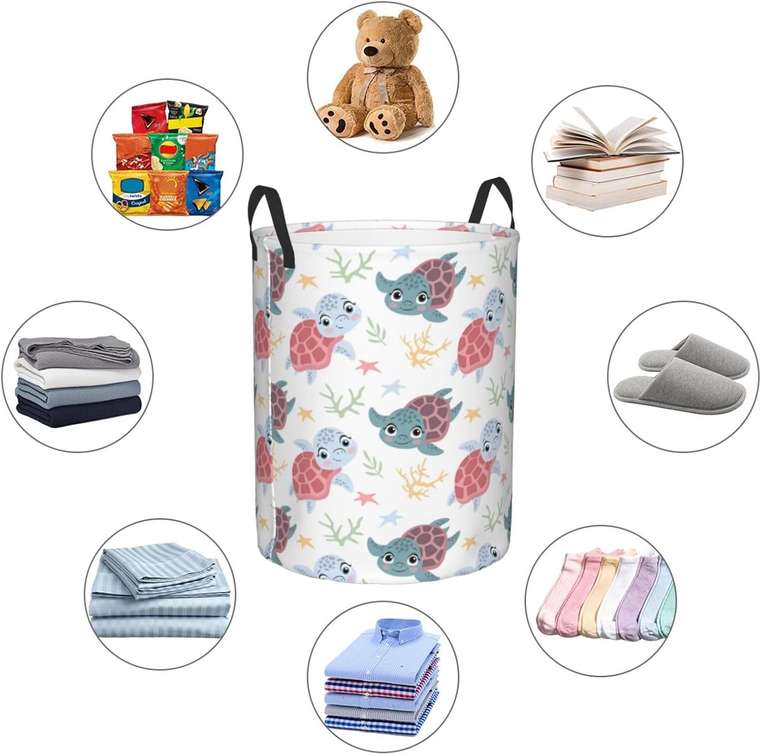 Collapsible Laundry Basket Hamper for College Dorms Bedrooms Durable Water-Resistant