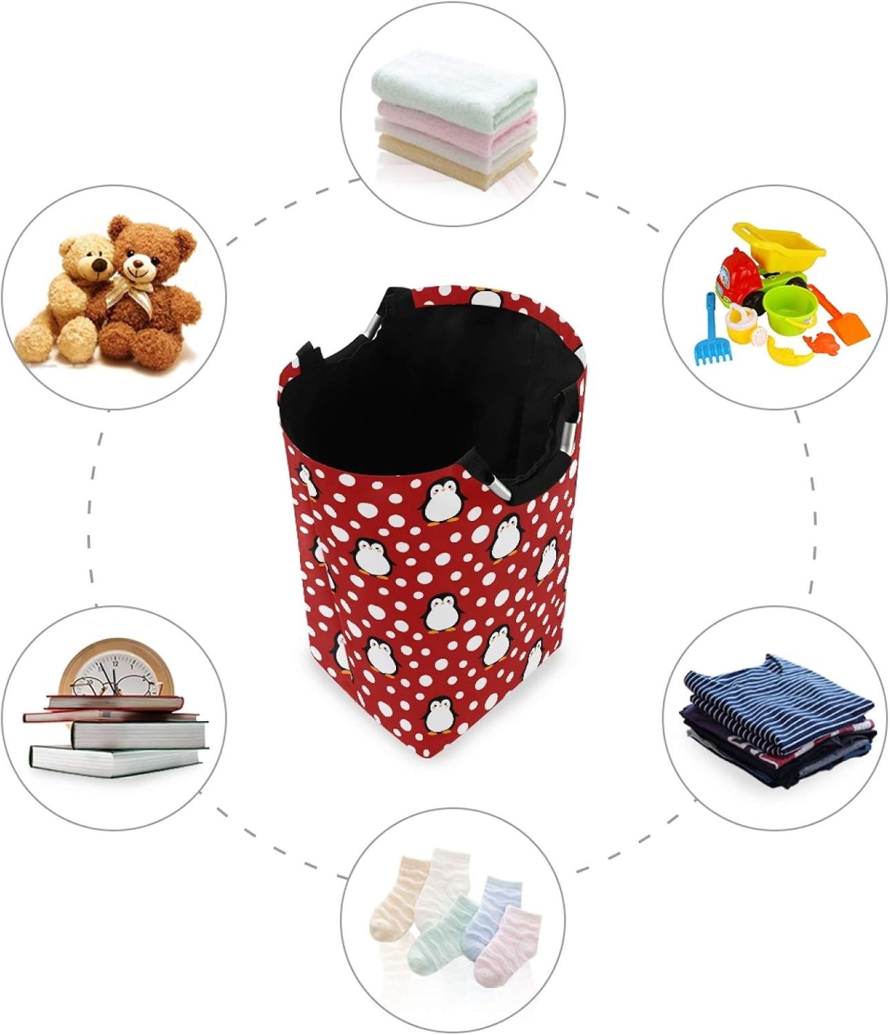 Susiyo Cute Penguin Collapsible Laundry Hamper for Home Organization