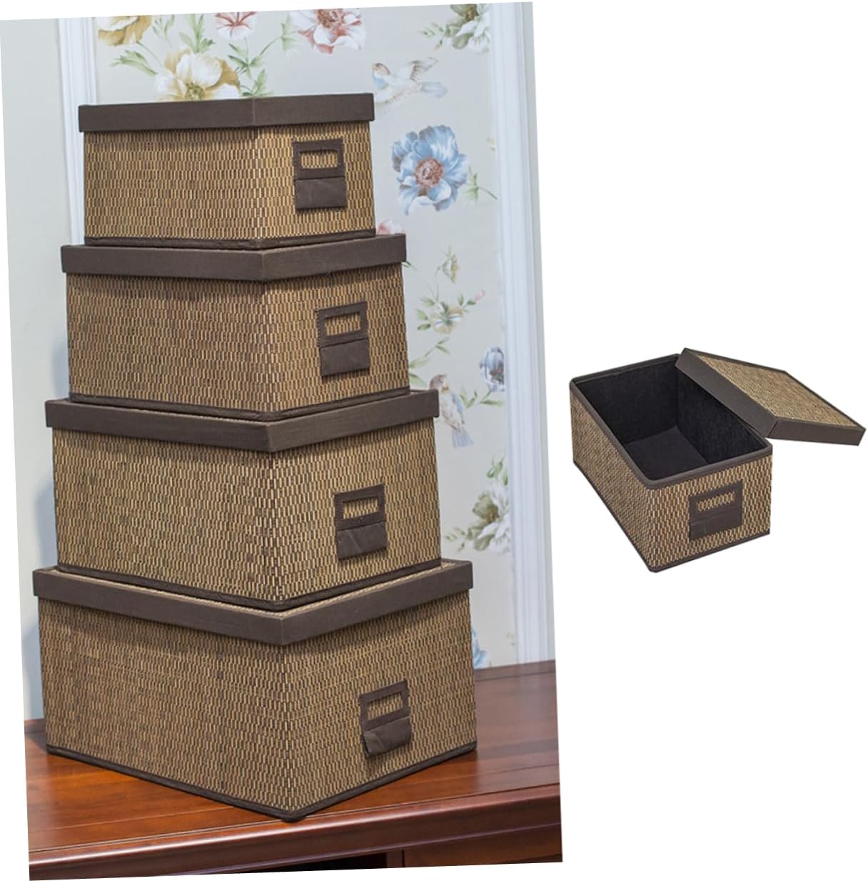 BESTonZON Non-Woven Fabric Foldable Washer with Lid Organizer