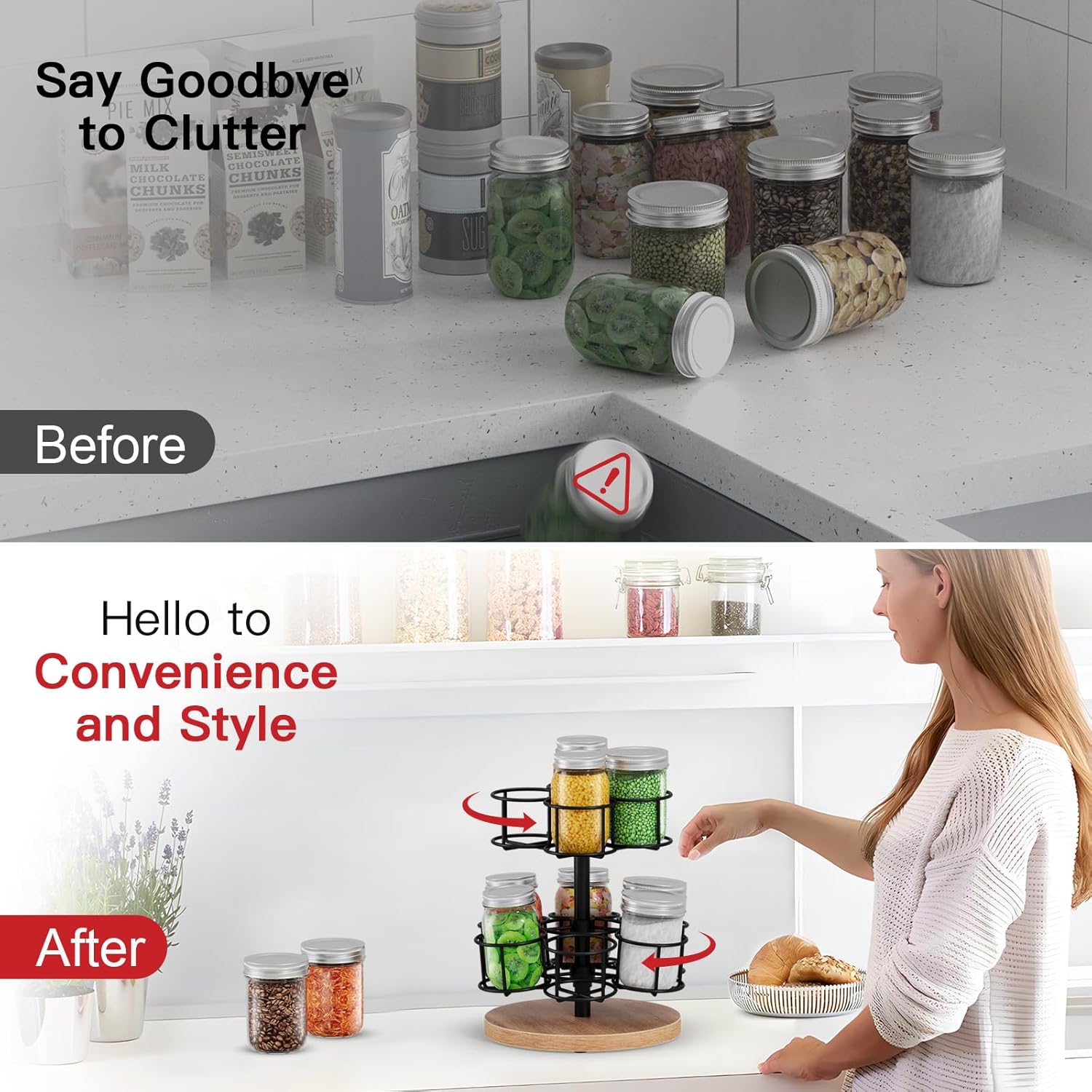 AF Onto 2-Tier Rotating Mason Jar Rack