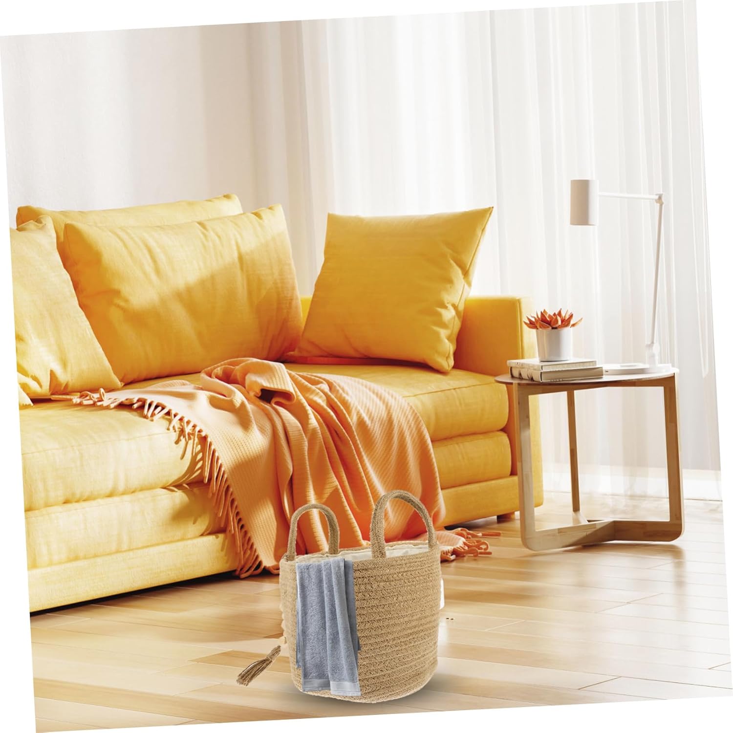 Elegant Aluminum Rope Laundry Basket