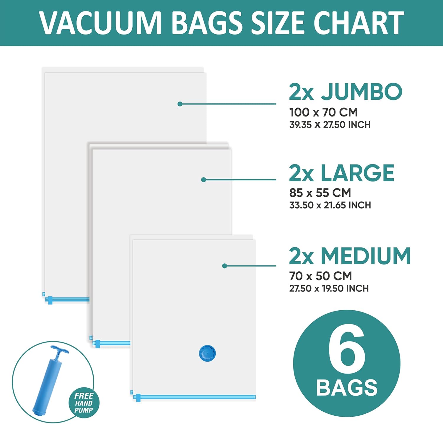 6-Piece Vacuum Storage Bag Set from WowSmart