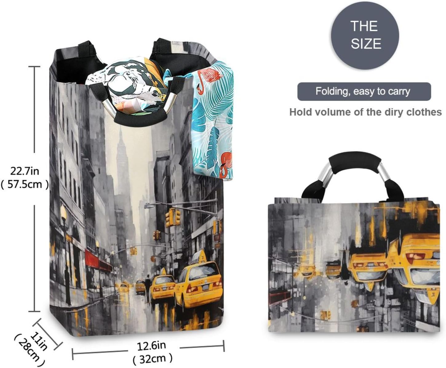Kigai Collapsible Laundry Basket Large Waterproof Portable Sturdy