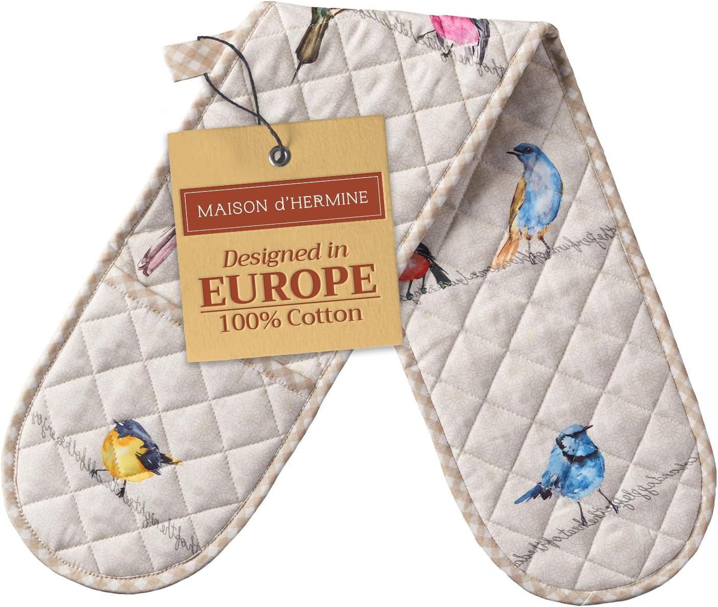 Premium 100 Cotton Double Oven Mitts for Bakers Chefs