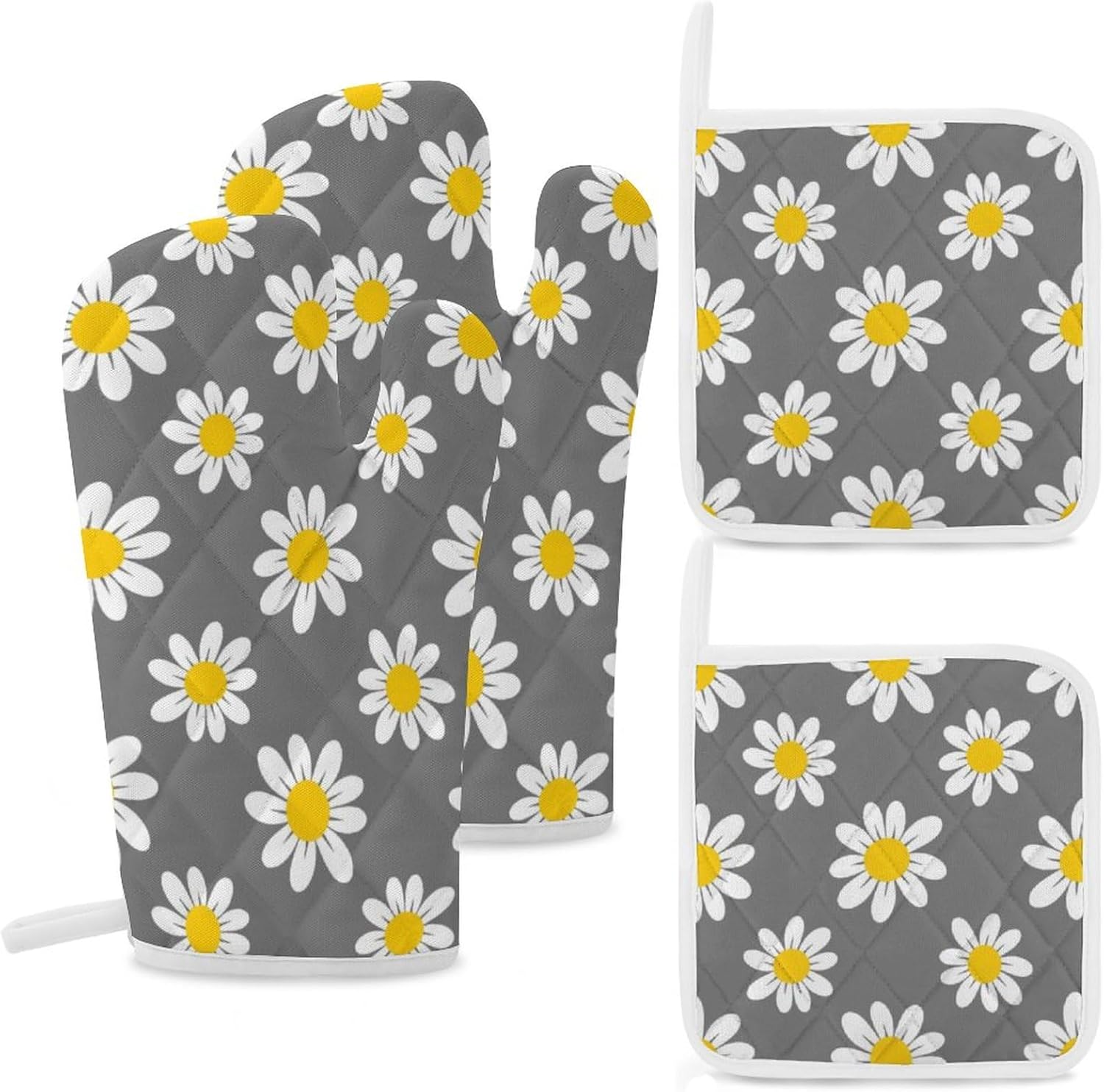 Curdesi 4PC Oven Mitts Pot Holder Set