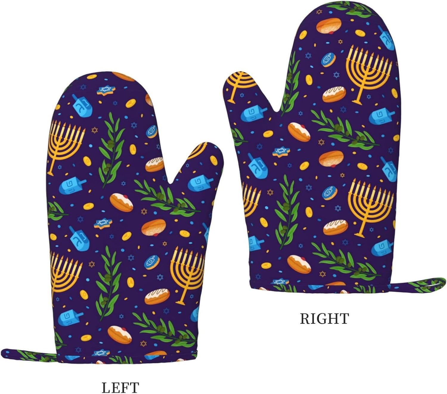 Happy Hanukkah jewish festival oven mitts WJJUOA