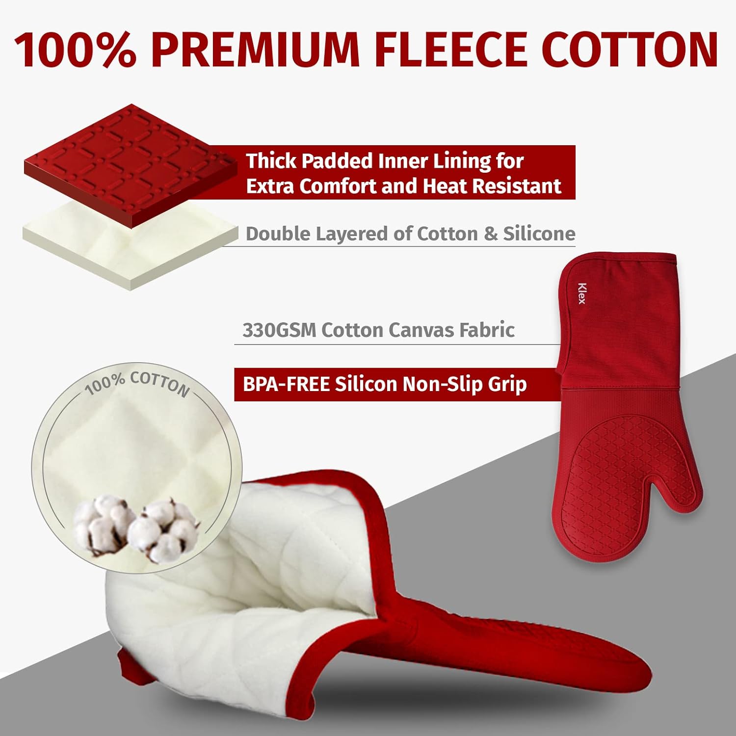 Klex Silicone Oven Mitts 932F