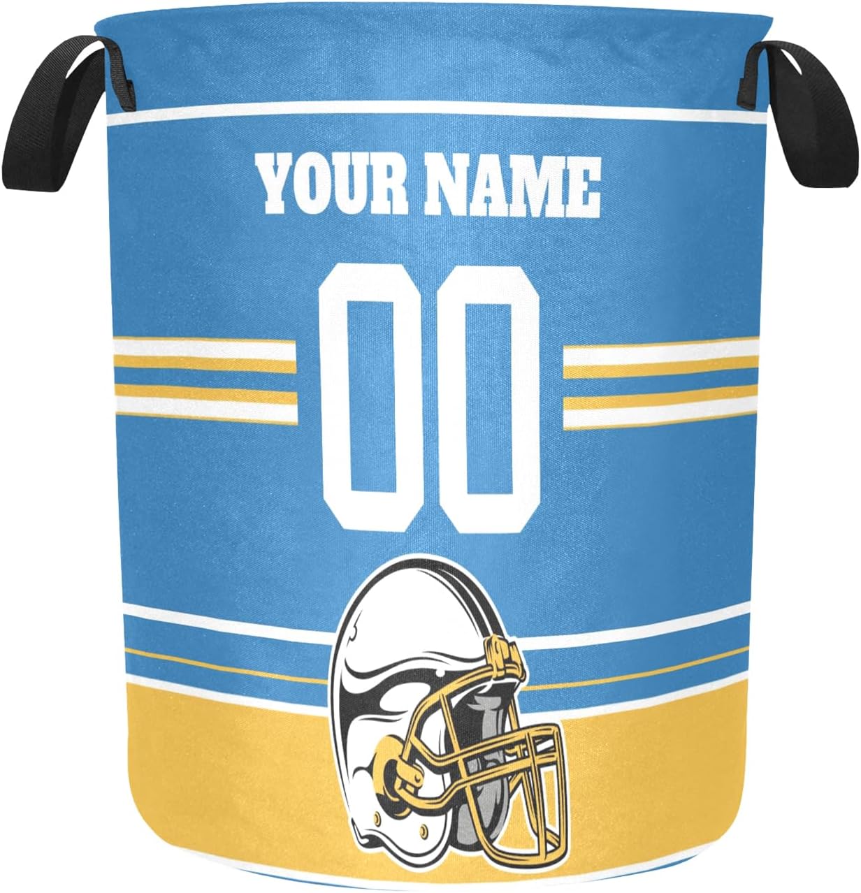 Personalized Football Style Baby Clothes Hamper with Name Number