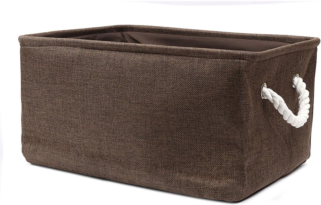 Eco-Friendly Linen Storage Basket with Dual Handles for Efficient Tidying