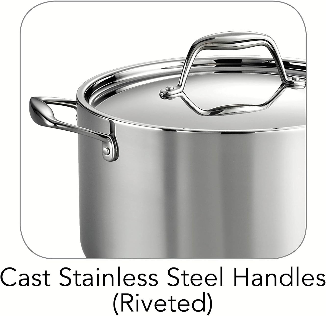 Tri-Ply Clad Stainless Steel 6-Quart Sauce Pot with Lid