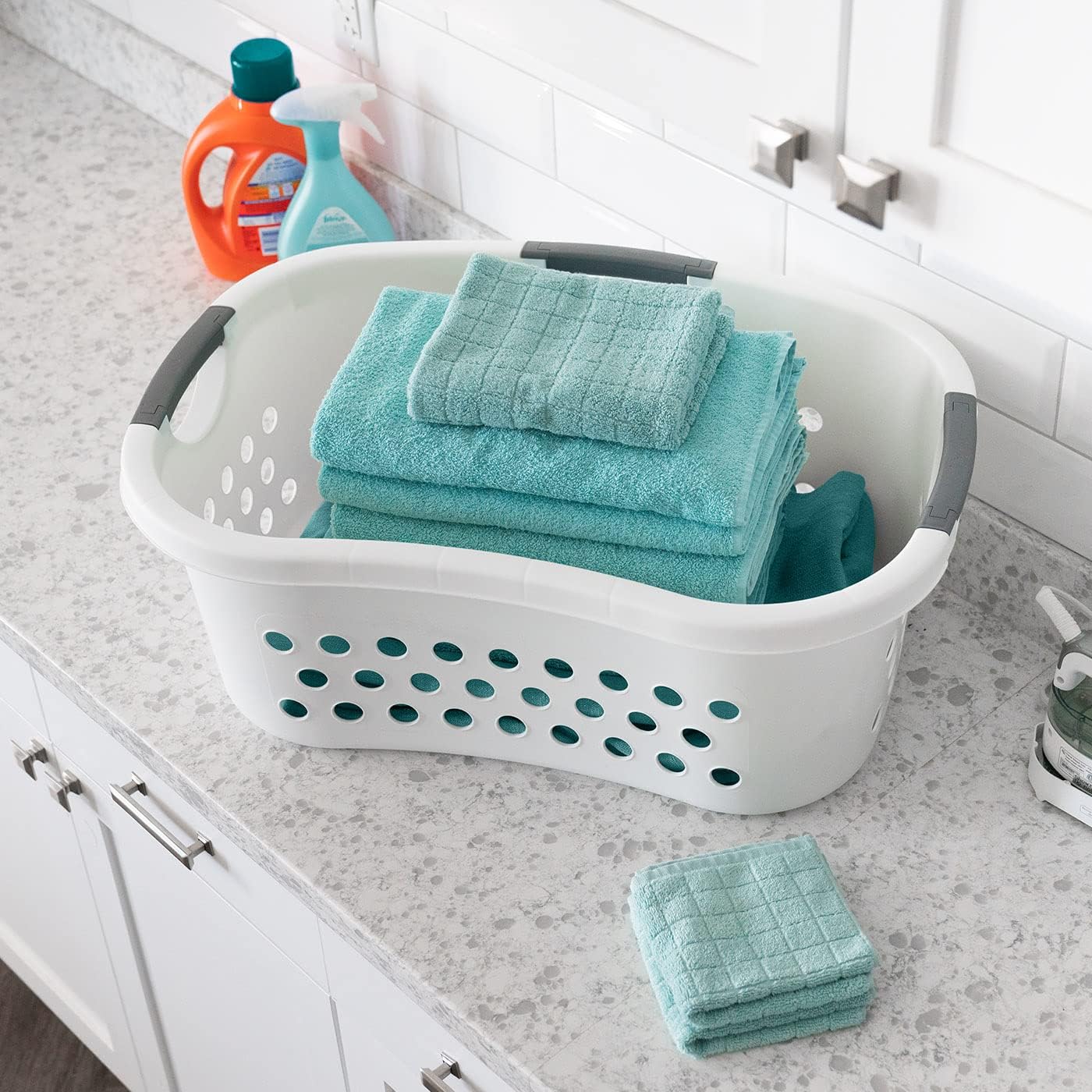 IRIS USA 50L Plastic Hip Hold Laundry Basket 3-Pack