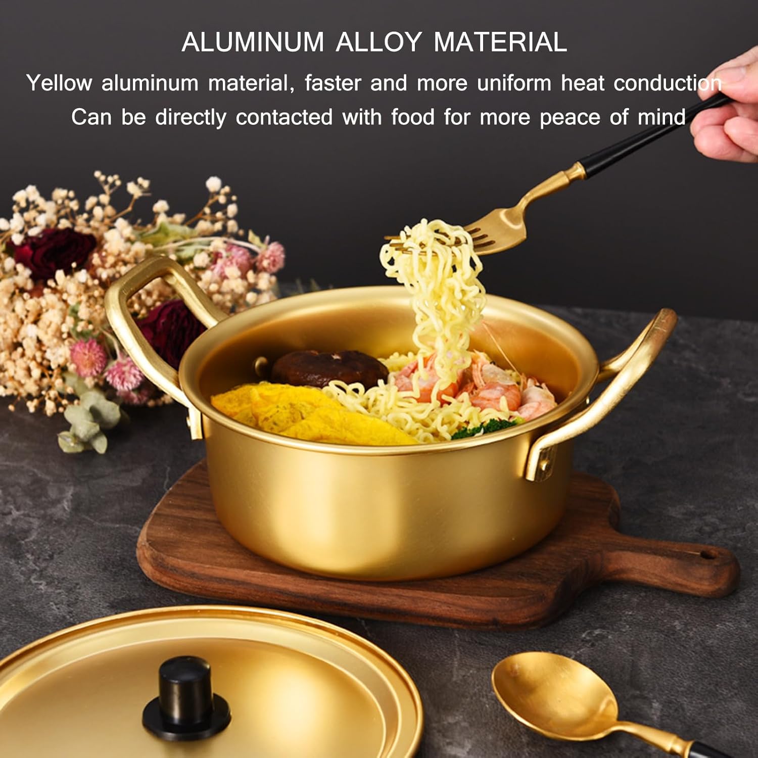 Korean-Inspired 14cm alumined paella pan for quick and authentic cooking