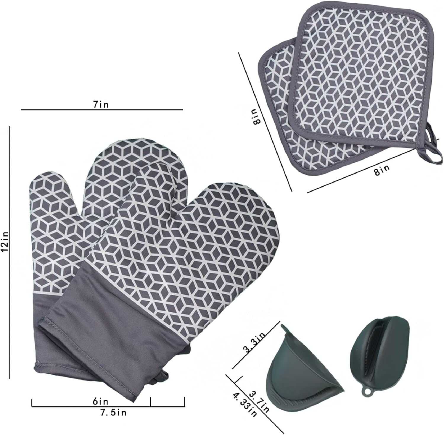 NAVITHOUS 6pc Oven Mitts and Pot Holders Set