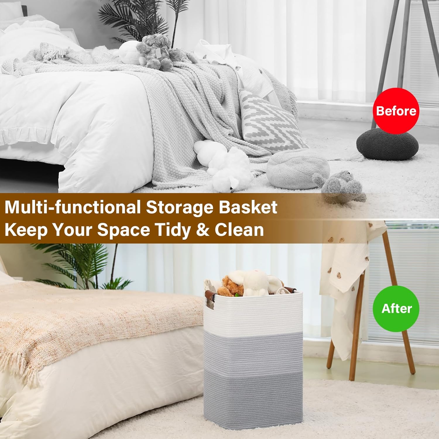 Extra Large Laundry Hamper Gradient Grey
