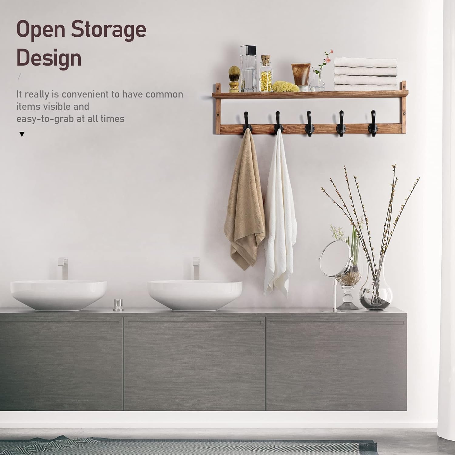 Versatile 29 Wall Coat Rack with Shelf for Home Use