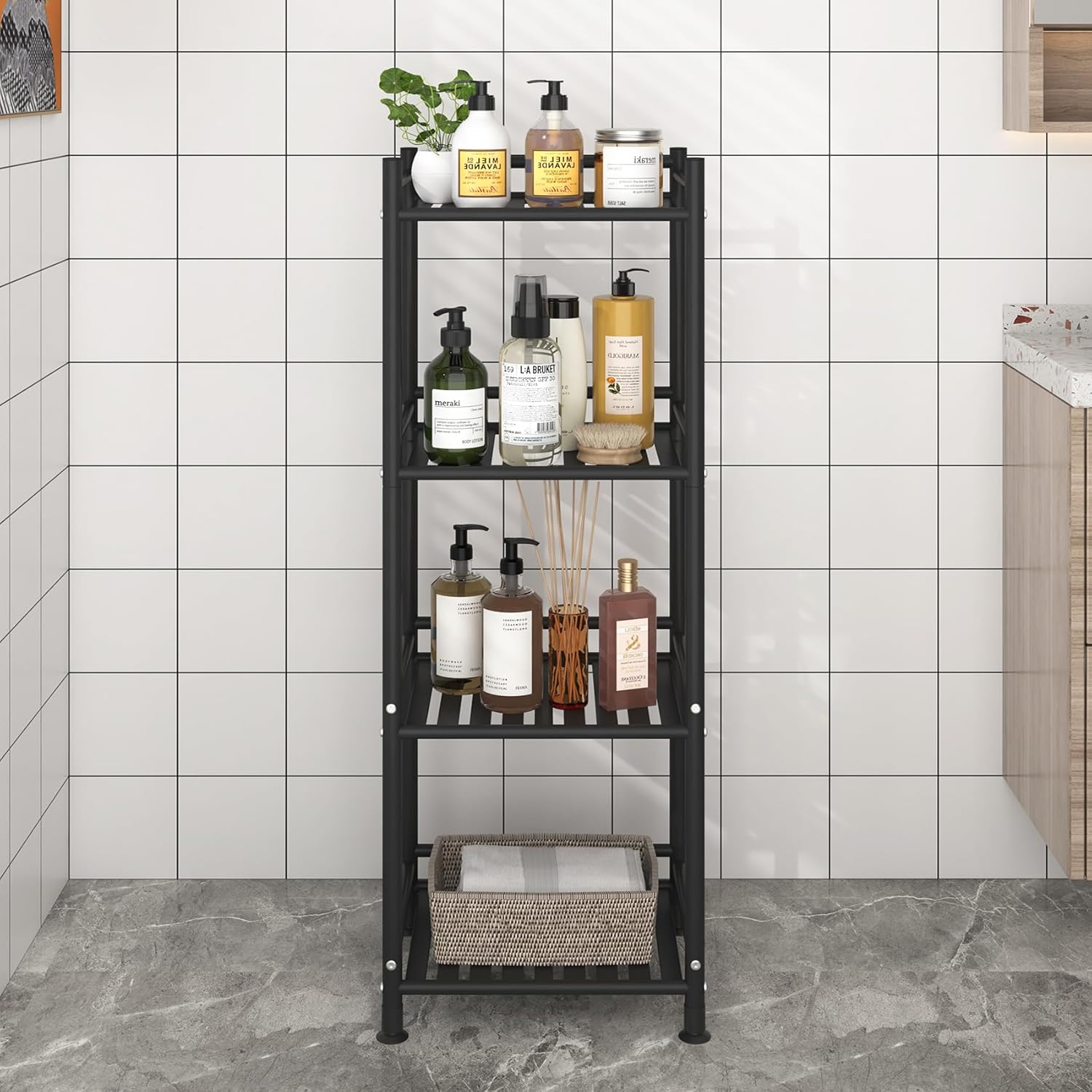 4 Tier Metal Bath Rack for Home