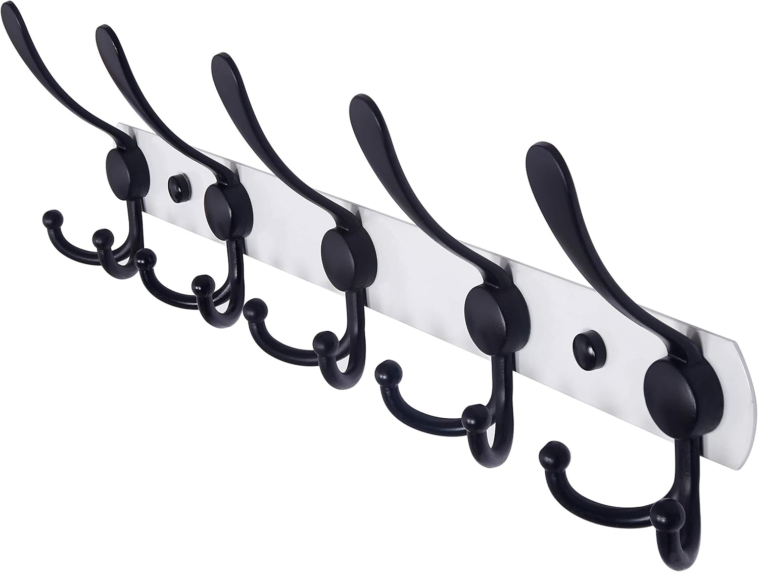 Dseap Wall Mounted Coat Rack with 5 Tri Hooks