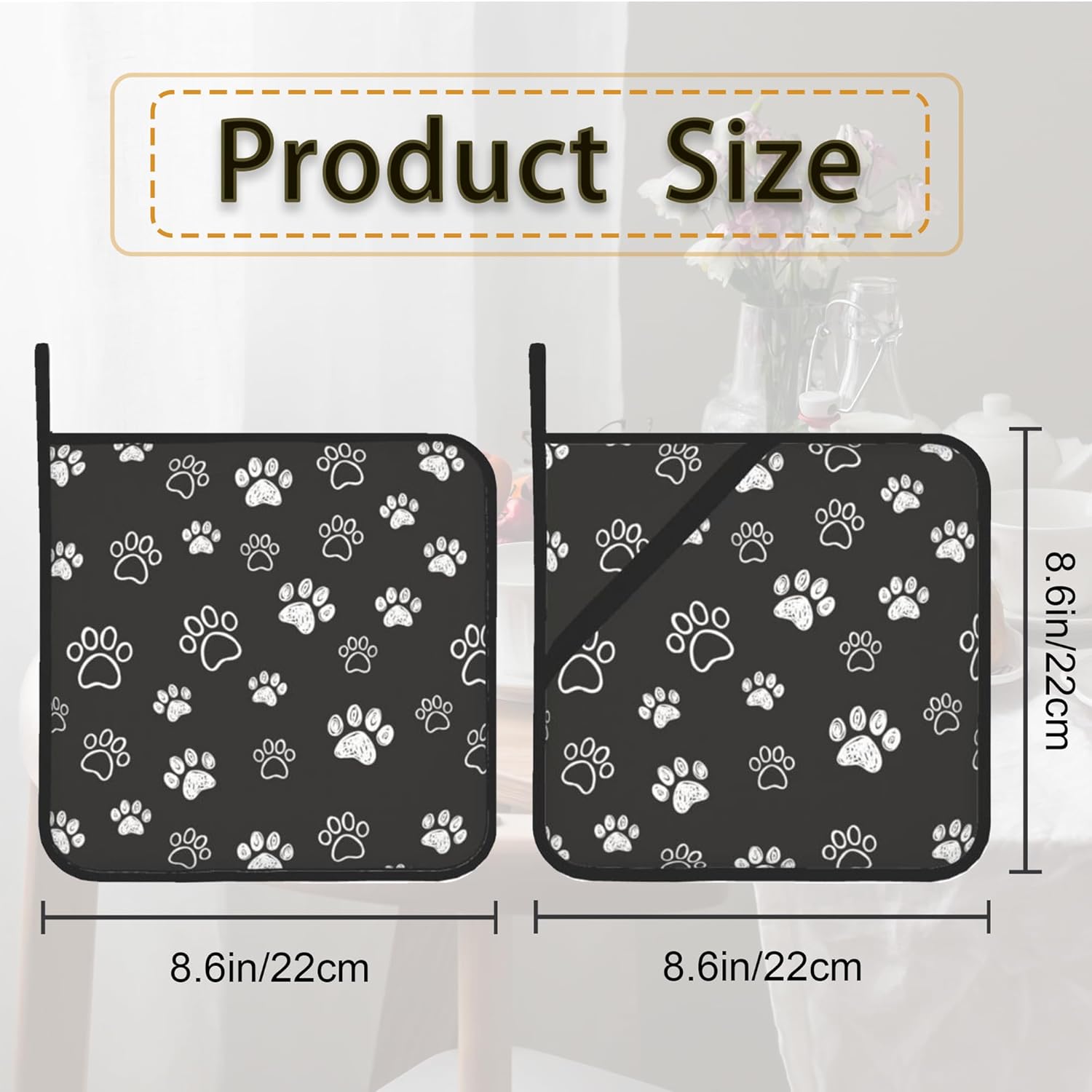 Cute Cat Dog Paw Pot Holder Set for Kitchen BBQ