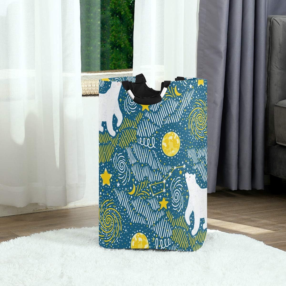MOYYO Heavy Duty Polar Bear Foldable Laundry Basket
