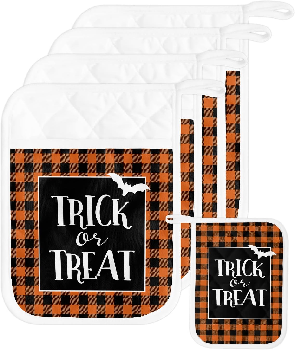 Halloween Buffalo Check Pot Holder Pads