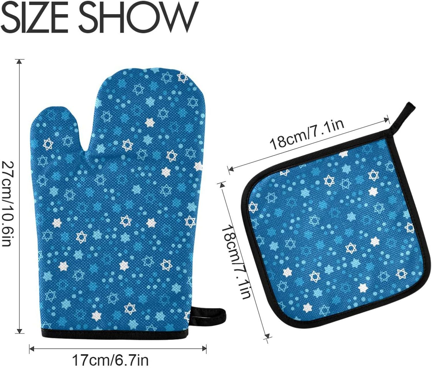 Hanukkah Heat-Resistant 2-Piece Oven Mitt Set