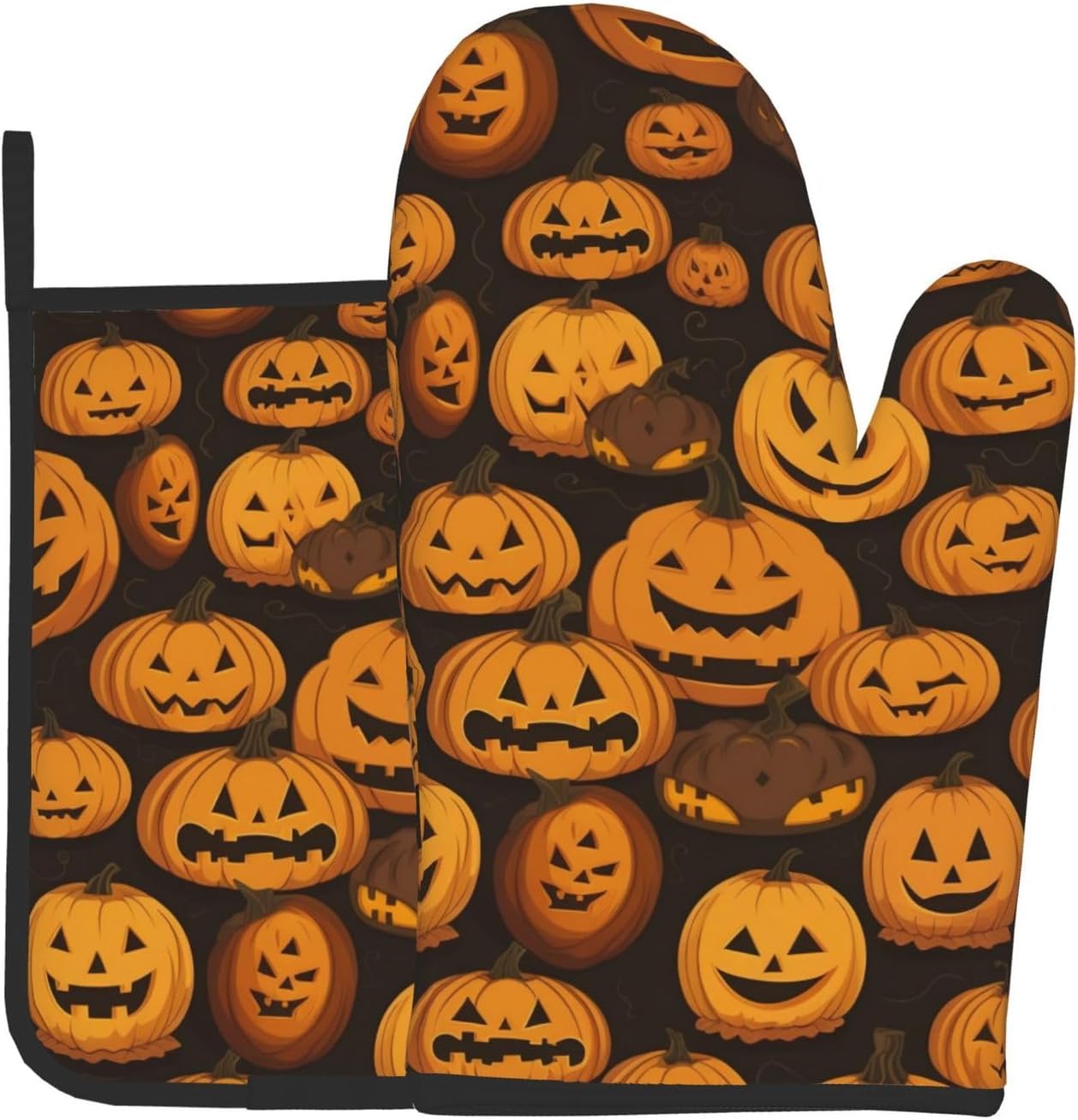 XHHRRDNZ Halloween pumpkin Oven Mitts Set of 2