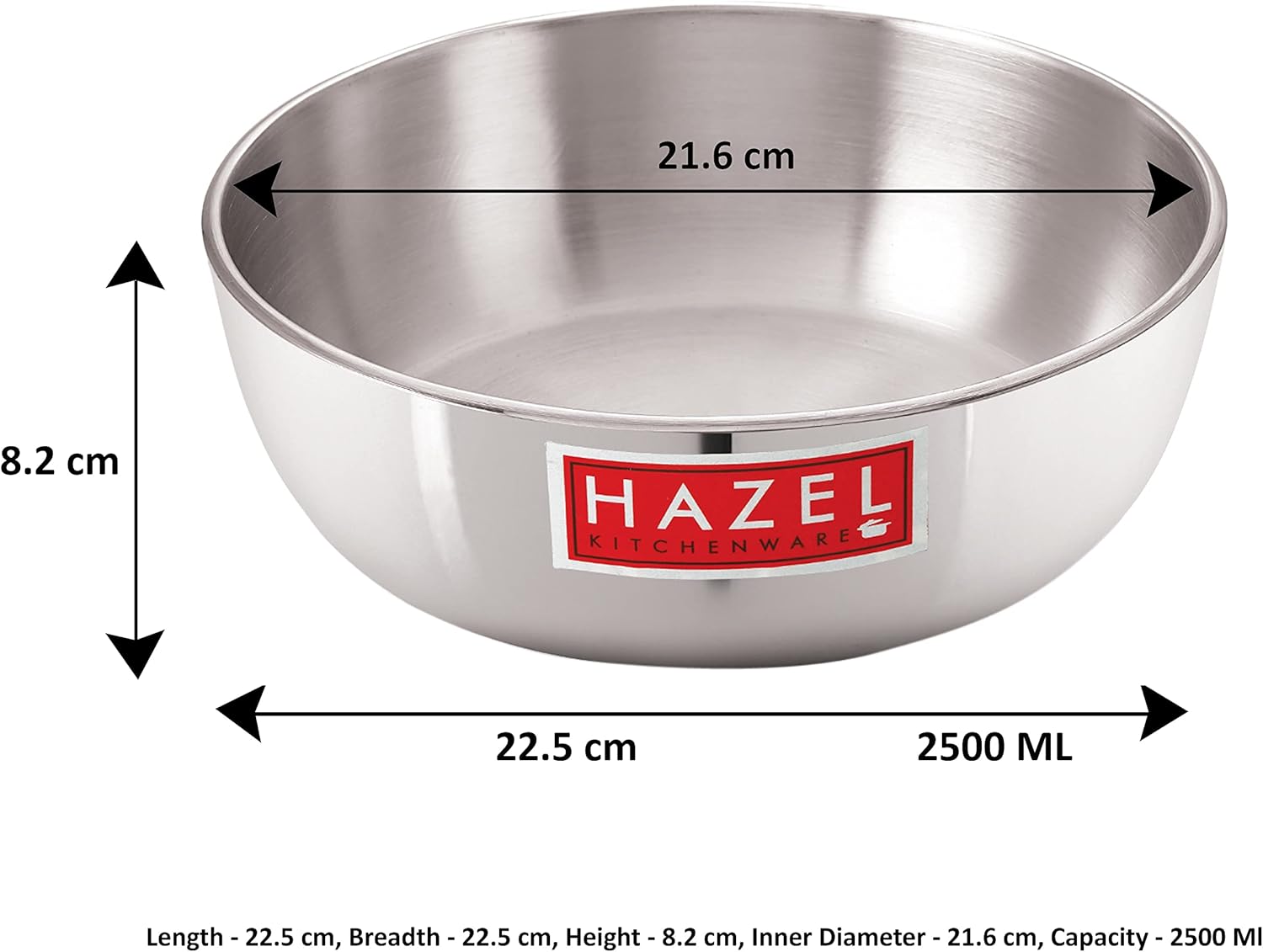 Hazel Induction Aluminium Kadai Cookware 2100ml