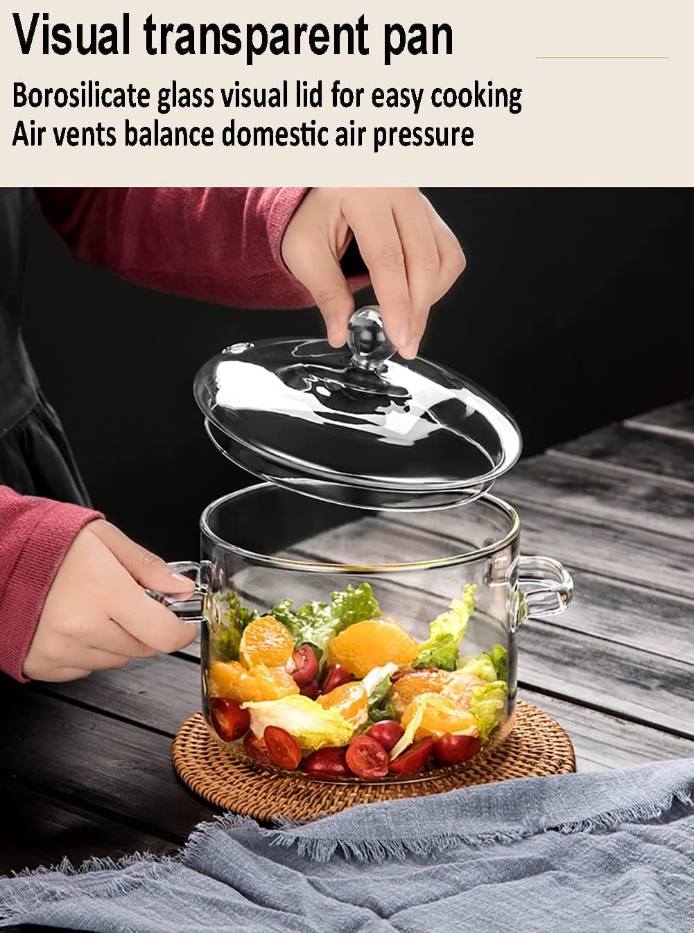 Safe Heat-Resistant Glass Saucepan