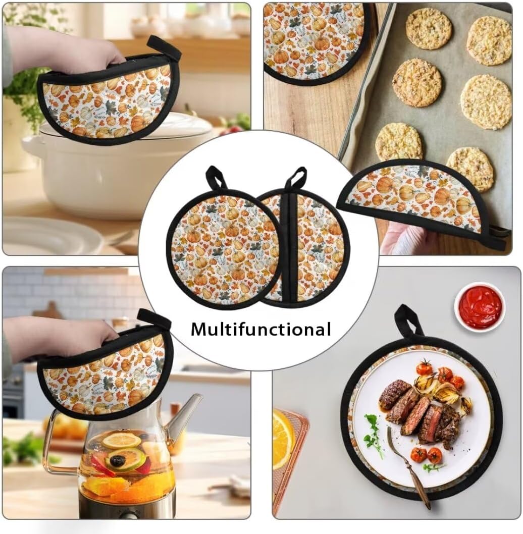 Kuiaobaty Pumpkin Potholders with Pockets Halloween Hot Pads