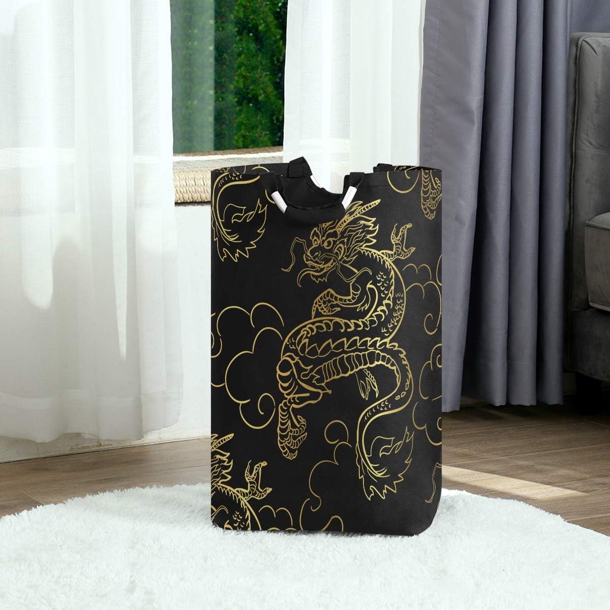 MOYYO Golden Dragon Collapsible Laundry Basket