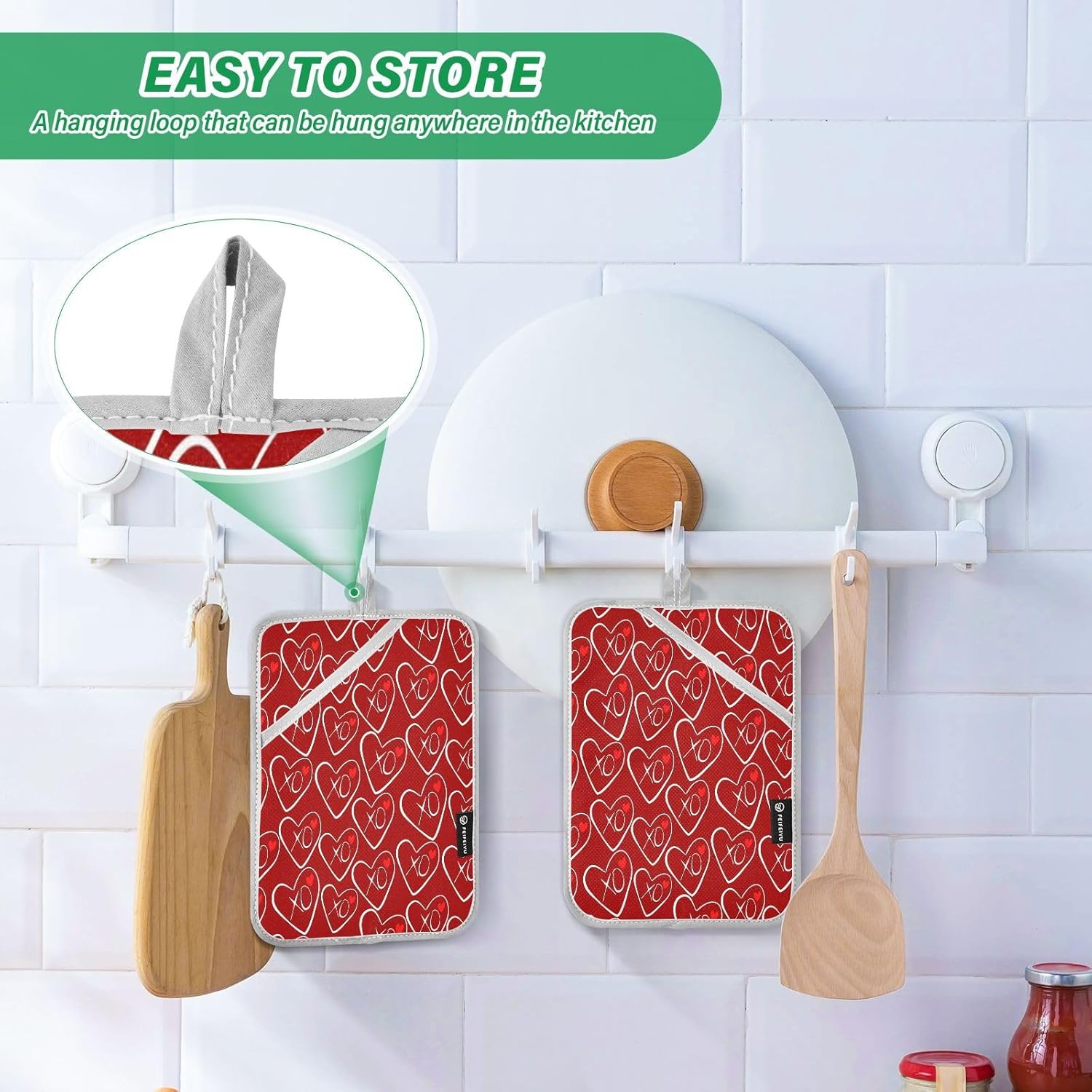 Kcldeci Hearts and XOXO Heat-Resistant 2-Pack