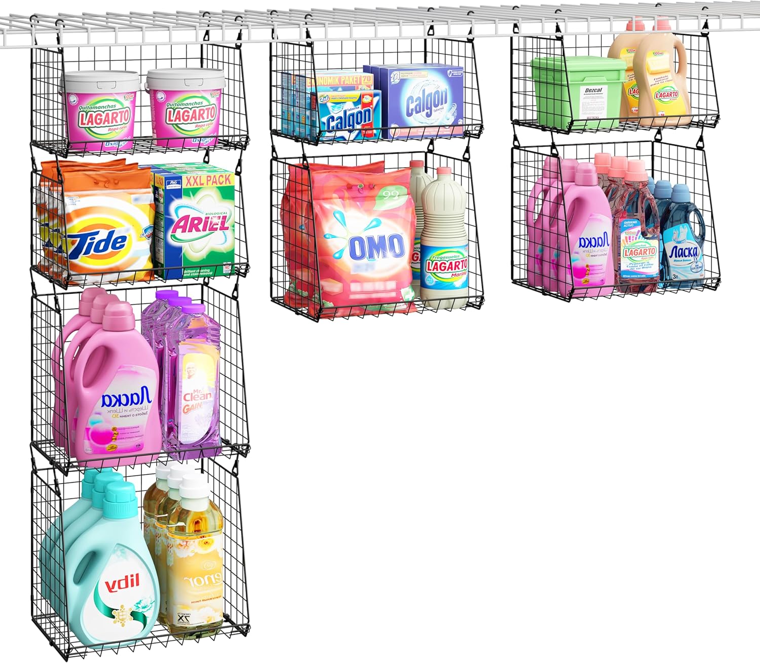 4-Pack Hanging Laundry Organizer