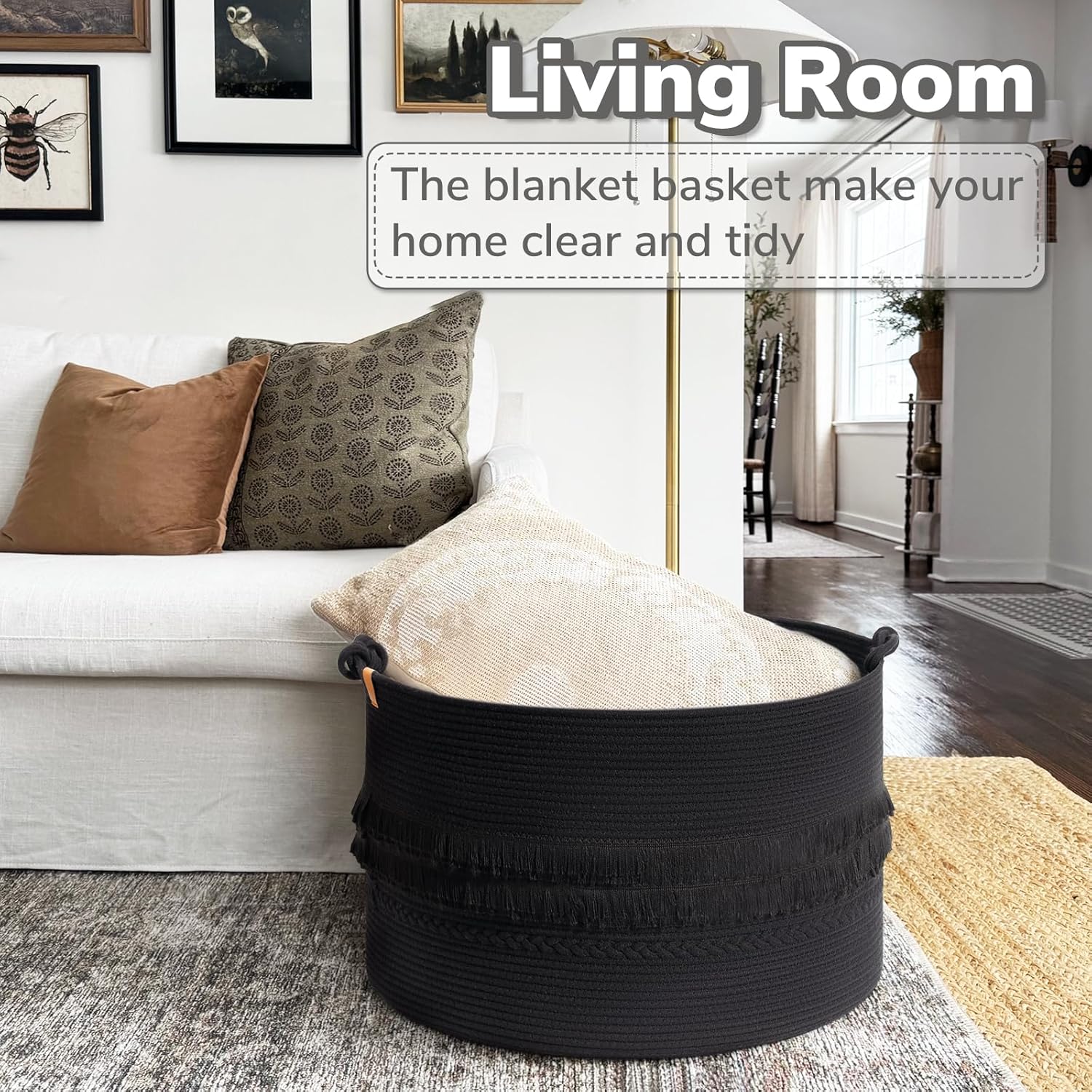 CherryNow - Premier Extra Large Black Laundry Basket
