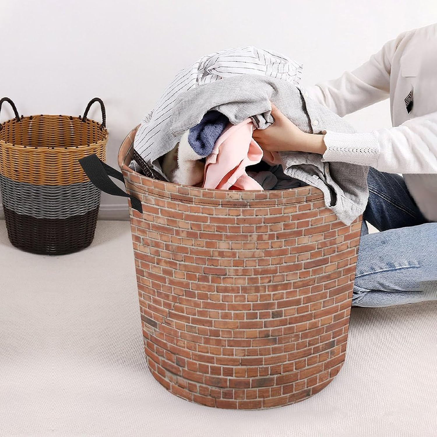 All-In-One Red Brick Water Resistant Laundry Bin