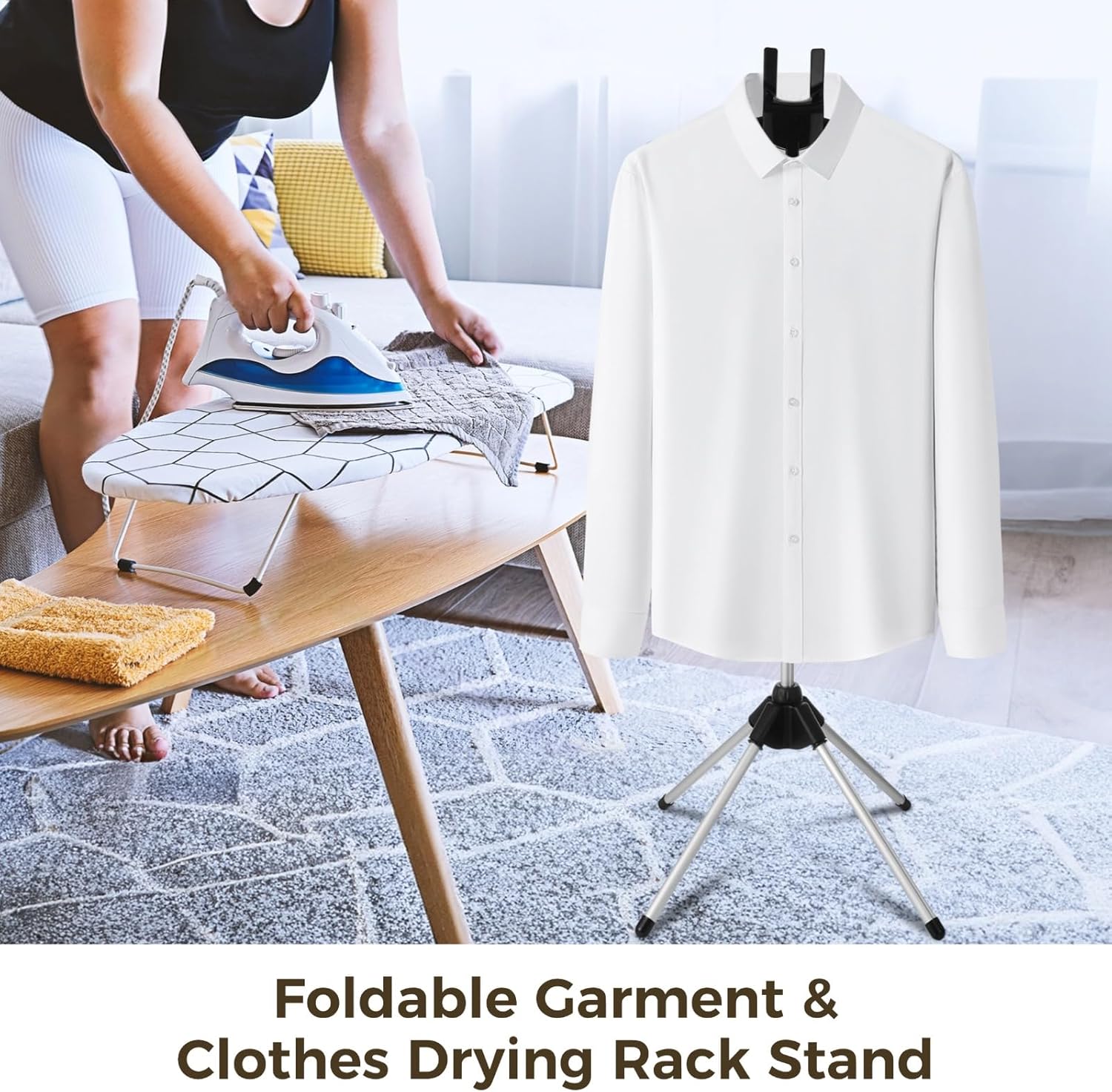 Sturdy Foldable Garment Clothes Rack Cosyoo