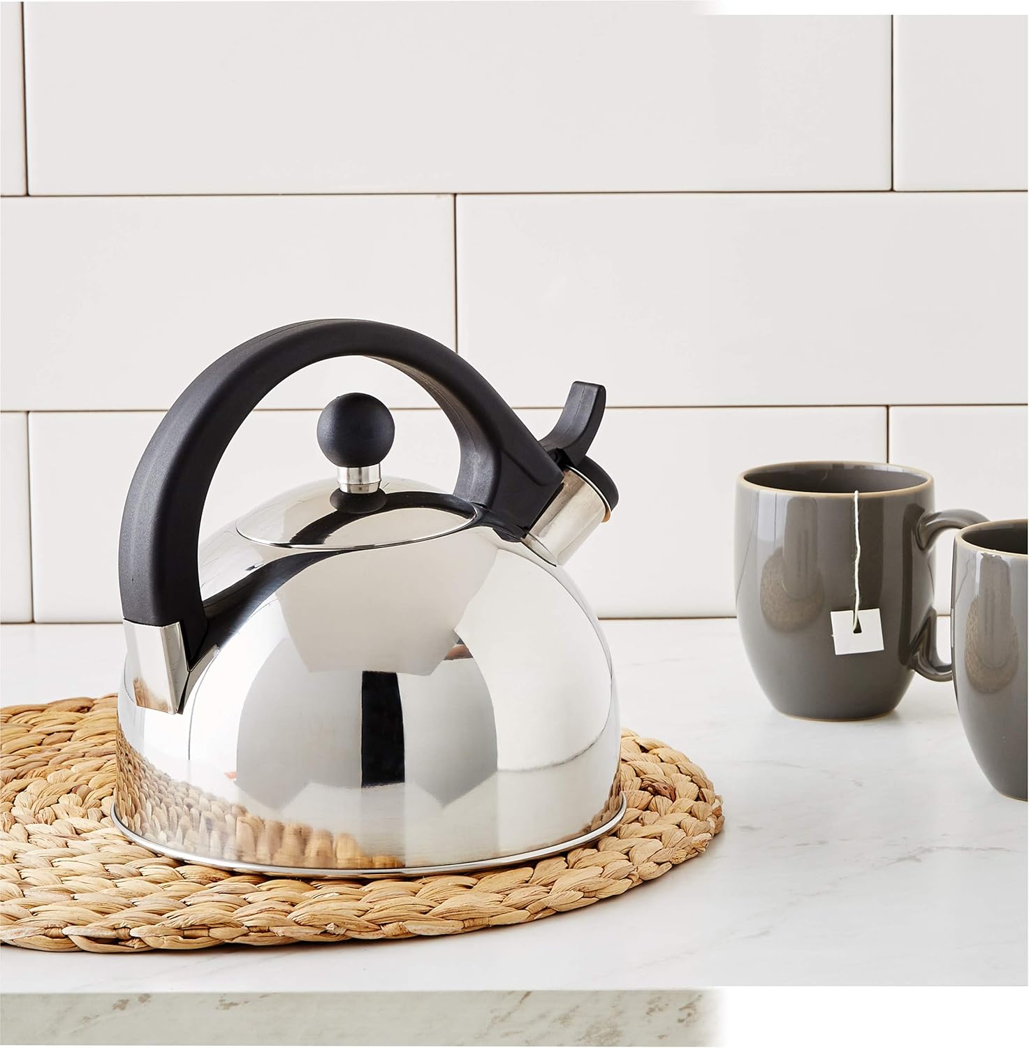 Quick-Boil Silver Tea Kettle 85x75
