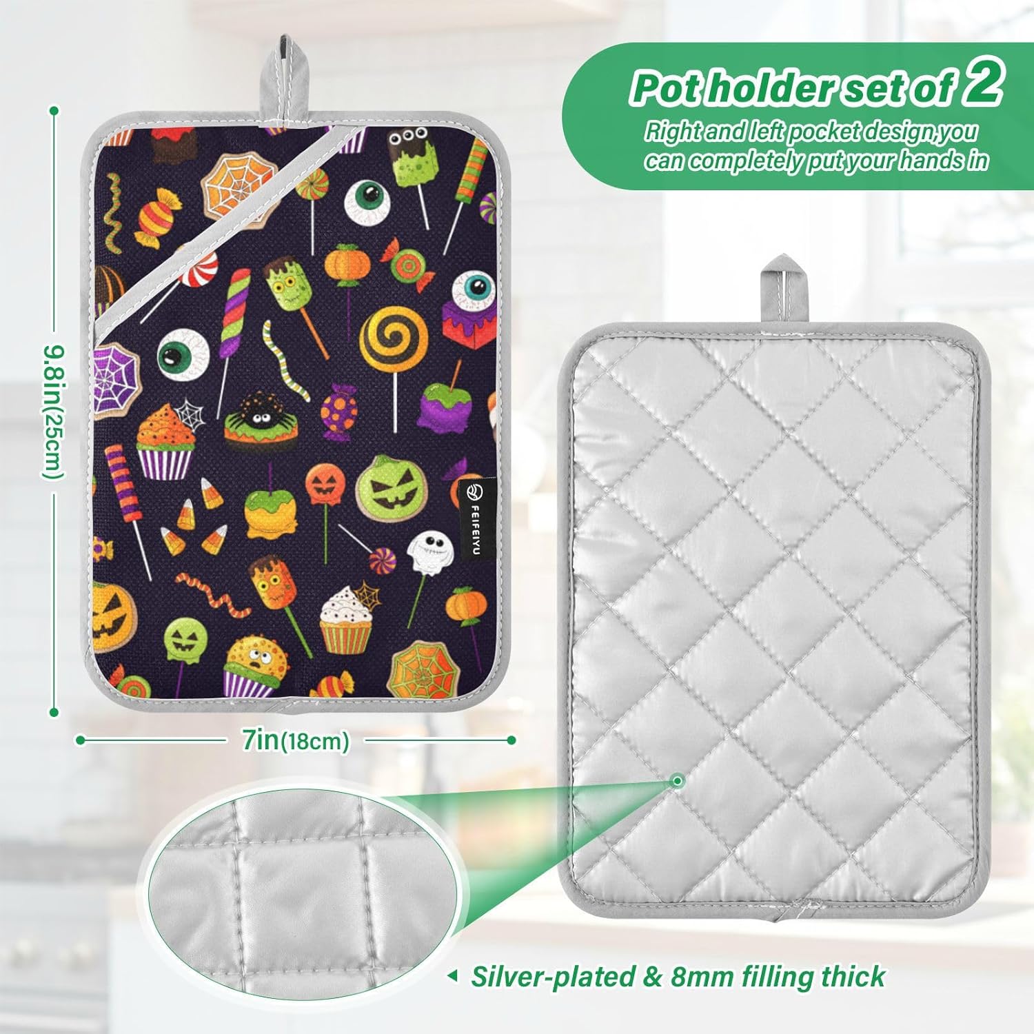 Trick or Treat Halloween Potholders for the Kitchen Oven