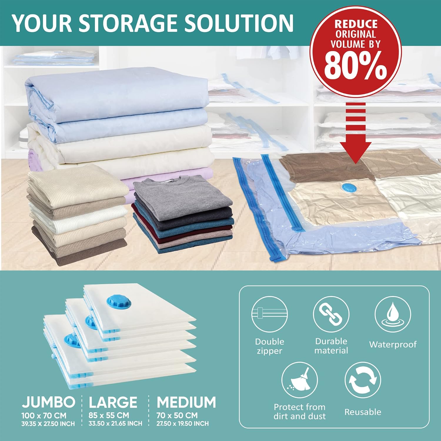 6-Piece Vacuum Storage Bag Set from WowSmart