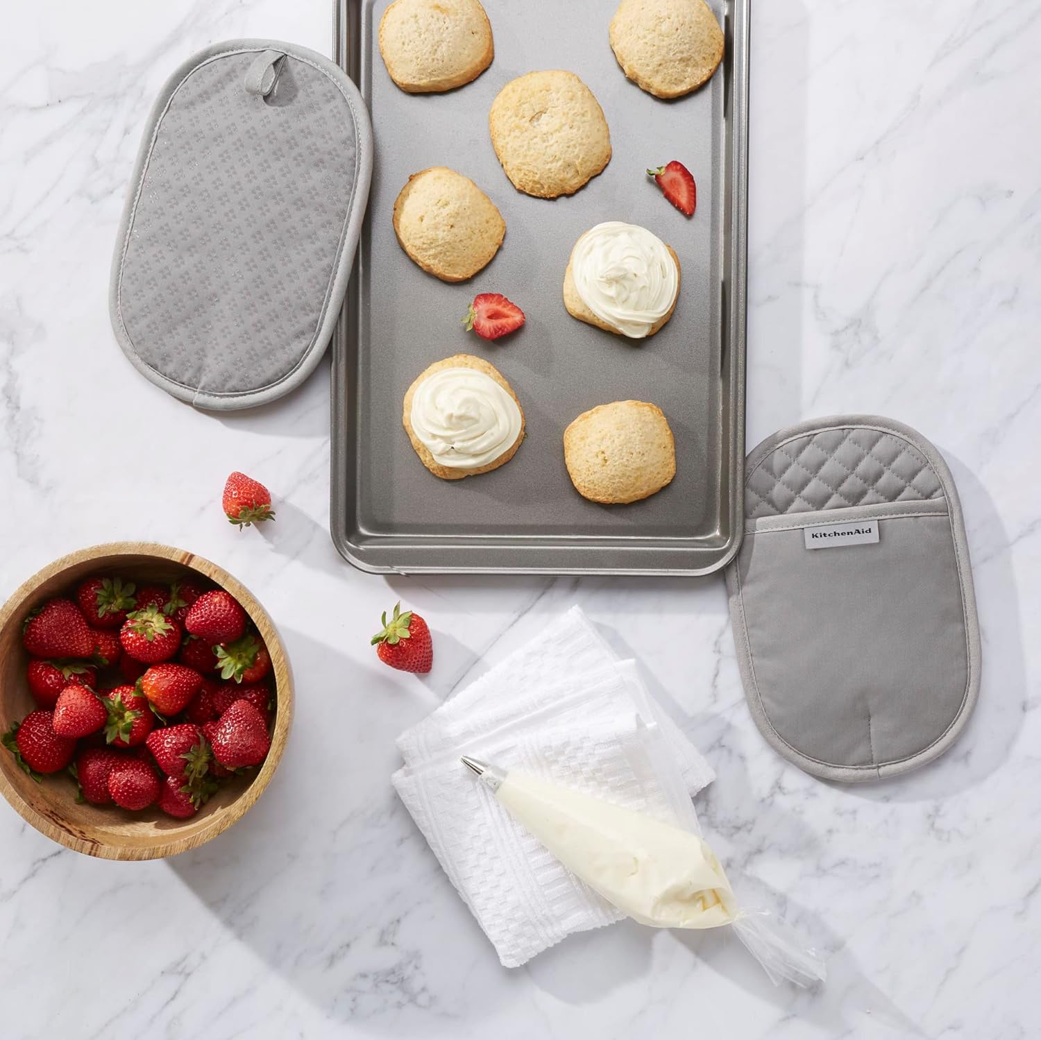 Double Heat-Resistant KitchenAid Asteroid Pot Holder Set