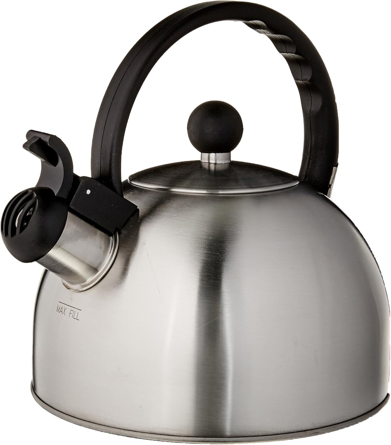 Tucker 15-Quart Brushed Steel Whistle Tea Kettle