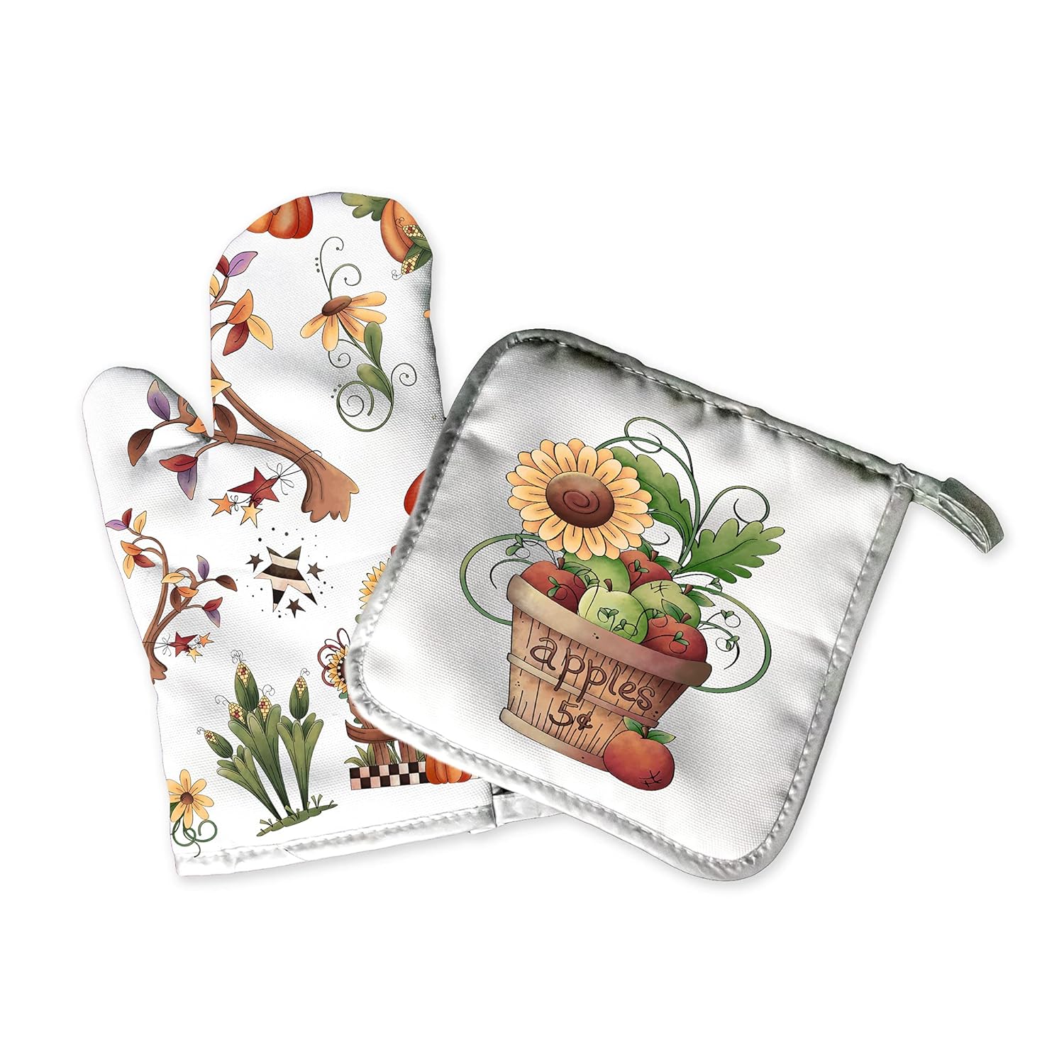 Handmade pumpkin spice Halloween kitchen potholder set
