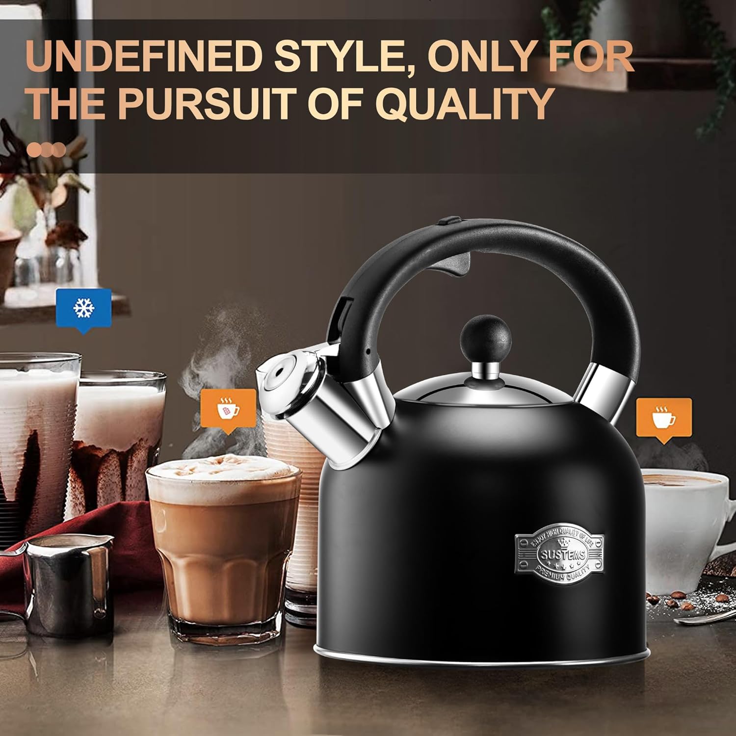 SUSTEAS Ergonomic 188 Stainless Steel Coffee Pot