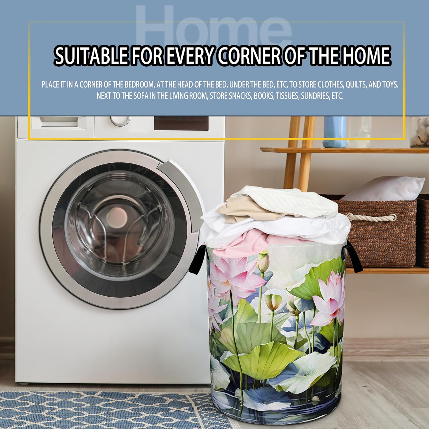 Elegant Foldable Laundry Basket for Home Office and Travel