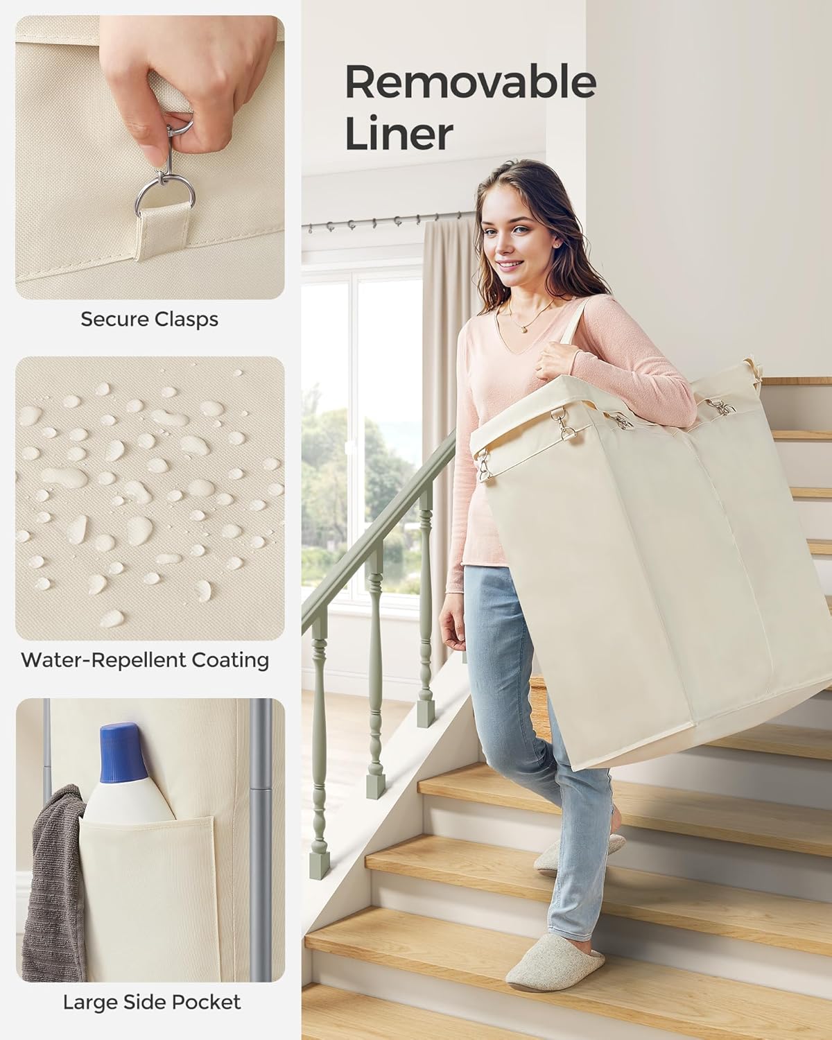 Versatile Durable 37-Gallon Laundry Hamper for Big Families