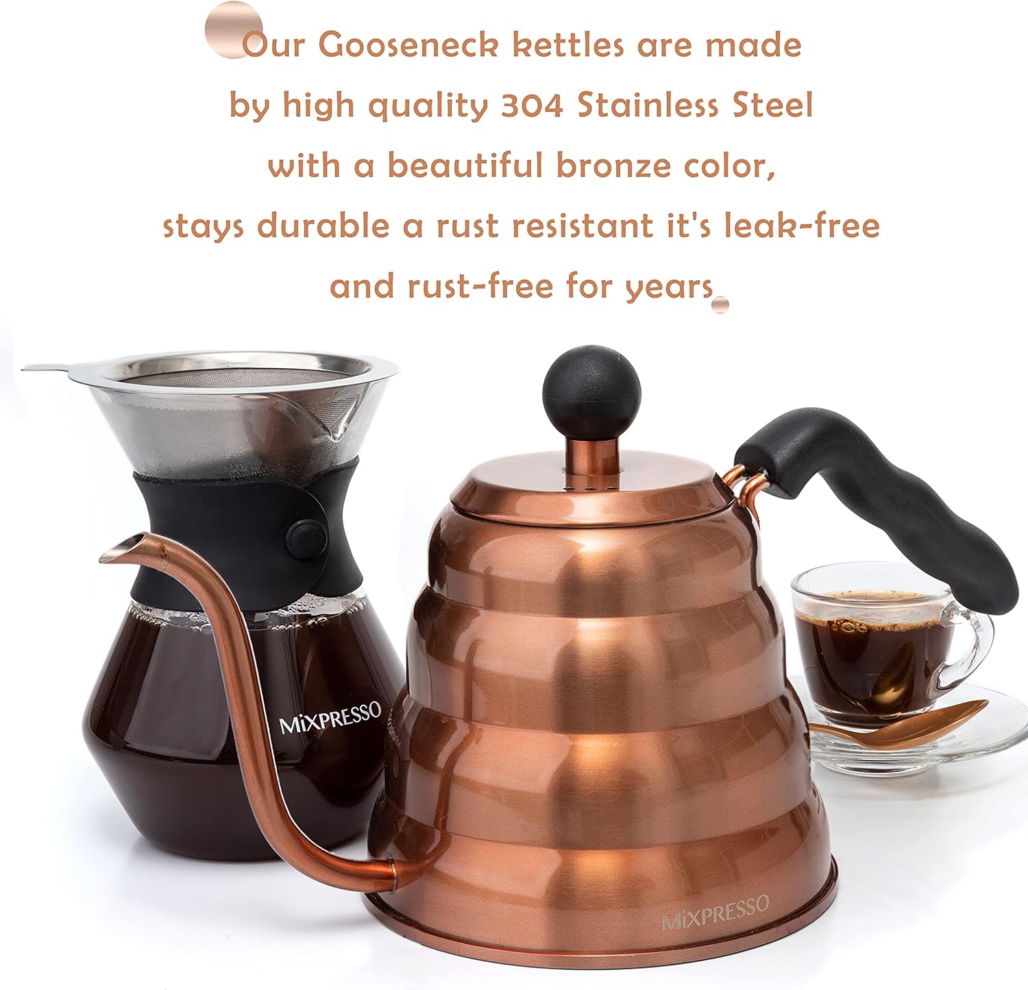 Mixpresso Gooseneck Coffee Kettle 12L 40 Oz