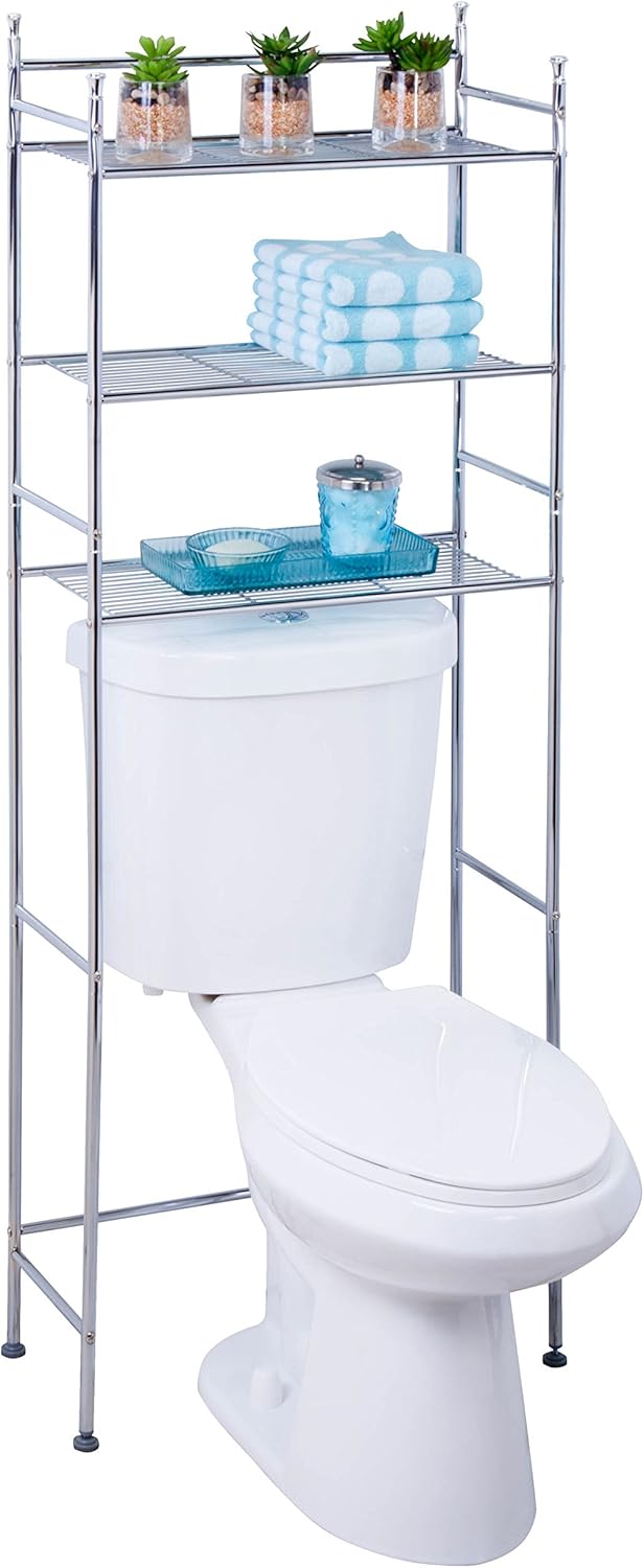 3-Tier Standing Shelf for Bathroom Above Toilets Space Saver