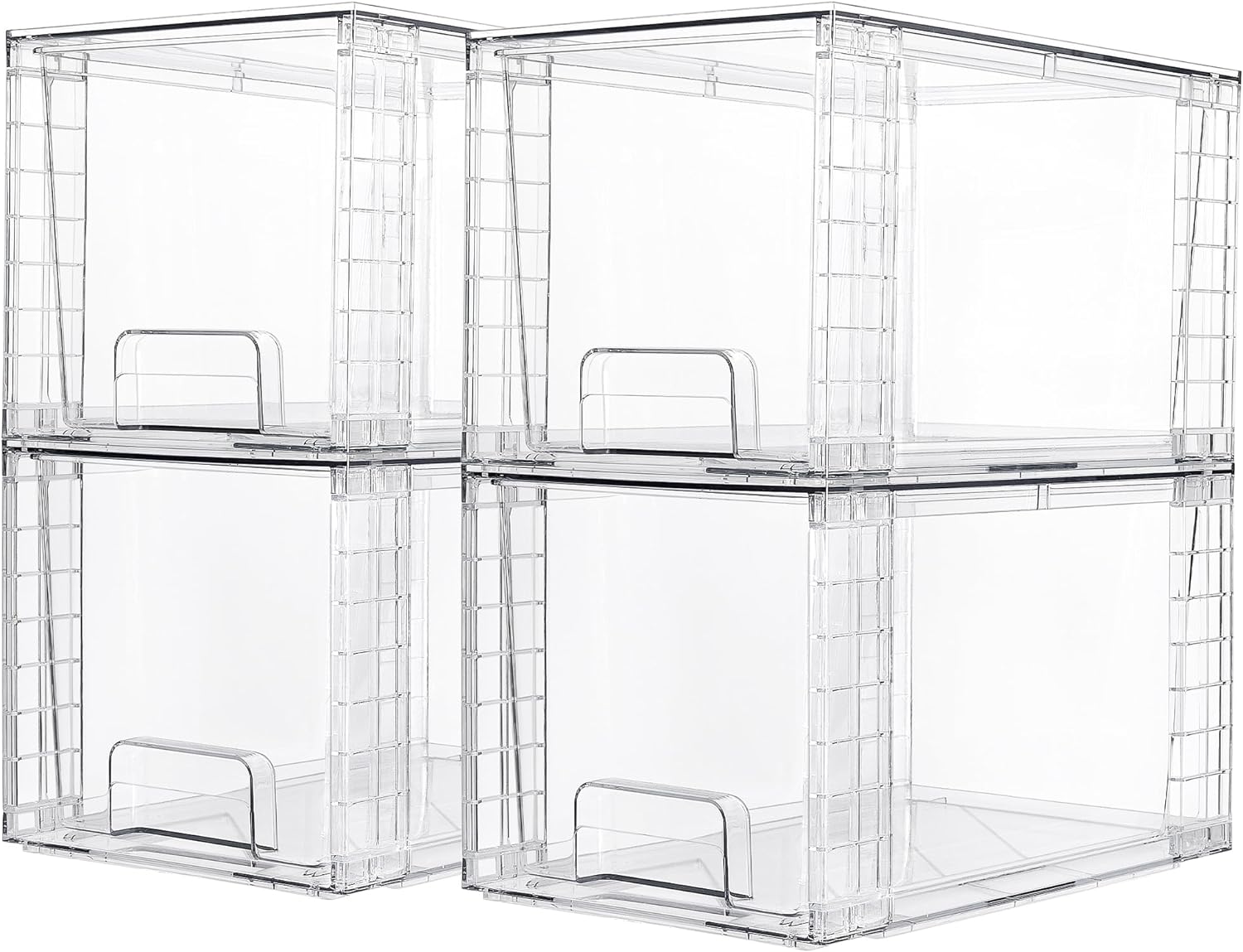 4-Pack Acrylic Storage Drawers for Bathroom Kitchen Pantry Organization