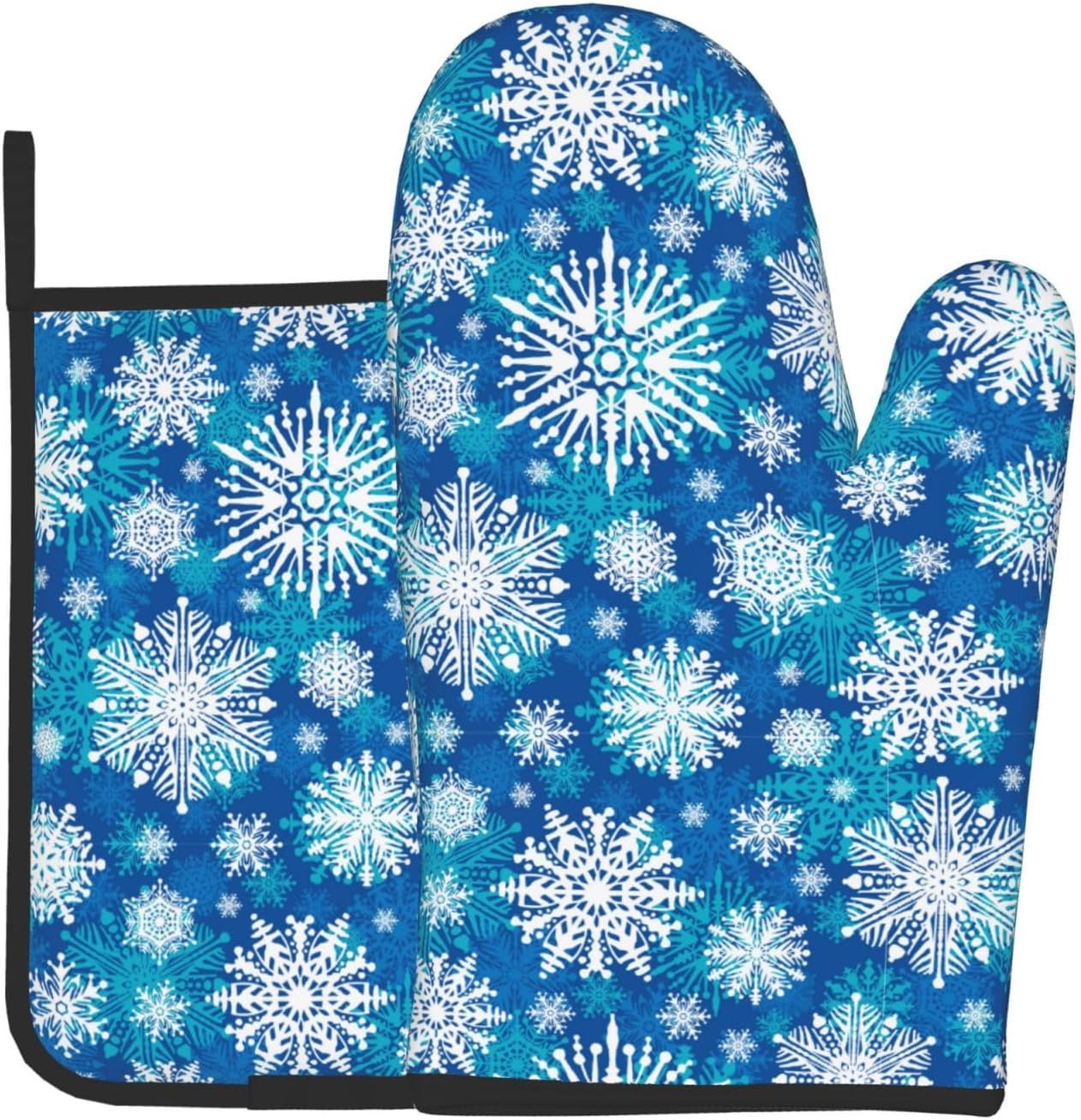 Winter Snowflakes Oven Mitts and Pot Holders 2-Piece Set