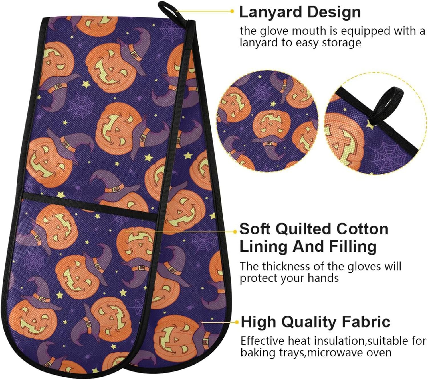 Susiyo Heat-Resistant Halloween Oven Mitt Anti-Scald Durable Gloves